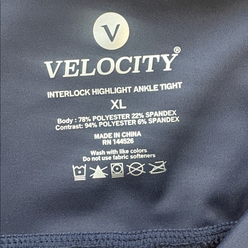 Velocity Interlock Highlight Naval Blue Leggings Women’s XL New NWT - Picture 4 of 7